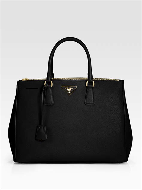 prada saffiano large double zip|PRADA Saffiano Lux Large Galleria Double Zip Tote Black .